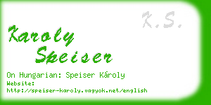 karoly speiser business card