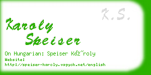 karoly speiser business card